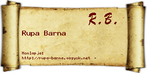 Rupa Barna névjegykártya